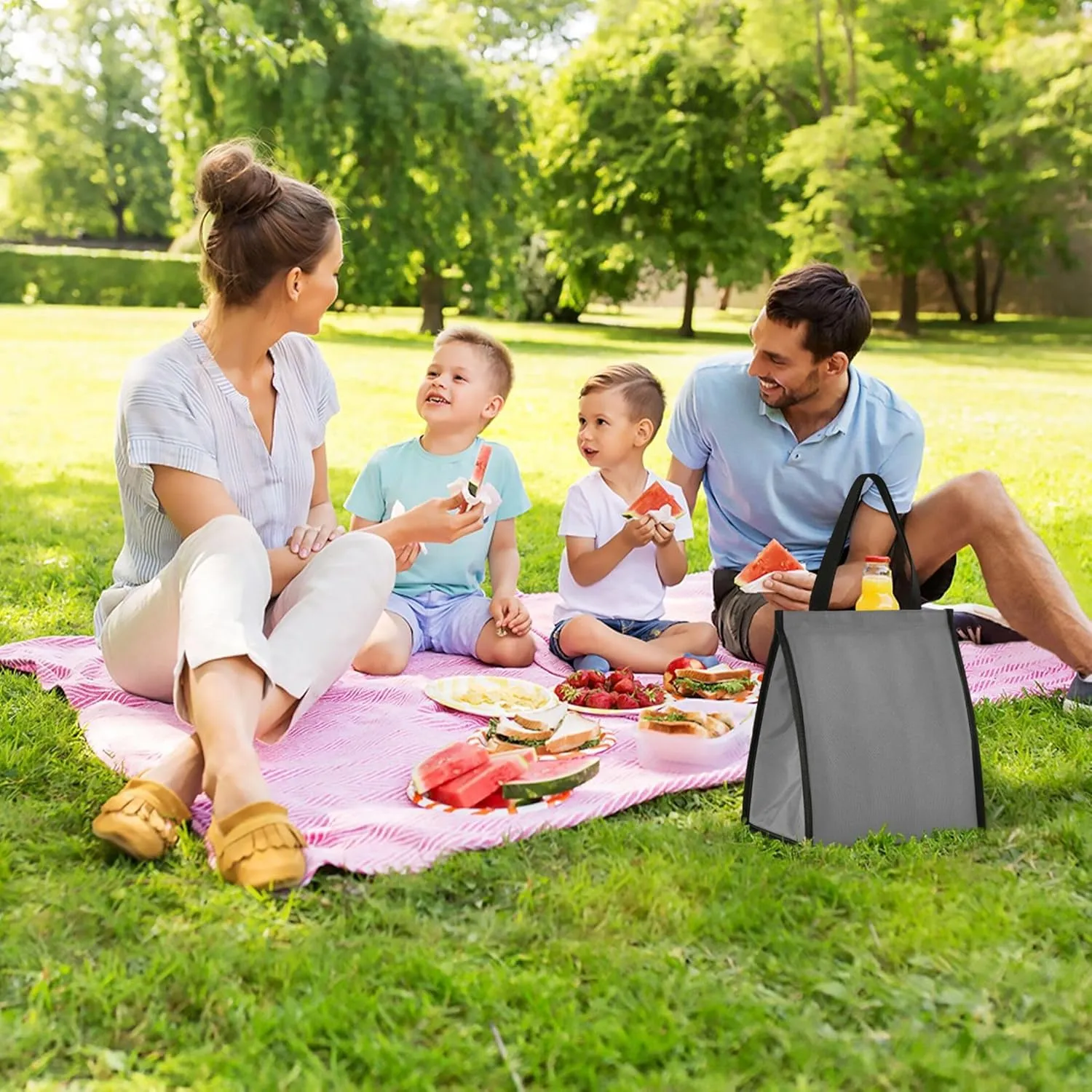 Dim Gray Lunch Bag for Women Men Insulated Lunch Box for Adult Medium Reusable Lunch Tote Bag for Work, Picnic, School or Travel