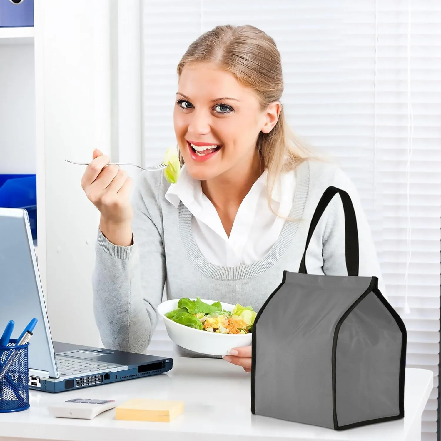 Dim Gray Lunch Bag for Women Men Insulated Lunch Box for Adult Medium Reusable Lunch Tote Bag for Work, Picnic, School or Travel