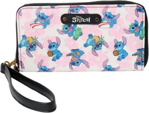Disney Wallet Wristlet Zip Clutch Faux Leather (Stitch Multicolor)