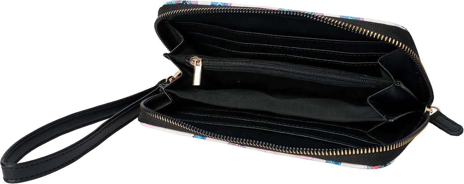 Disney Wallet Wristlet Zip Clutch Faux Leather (Stitch Multicolor)