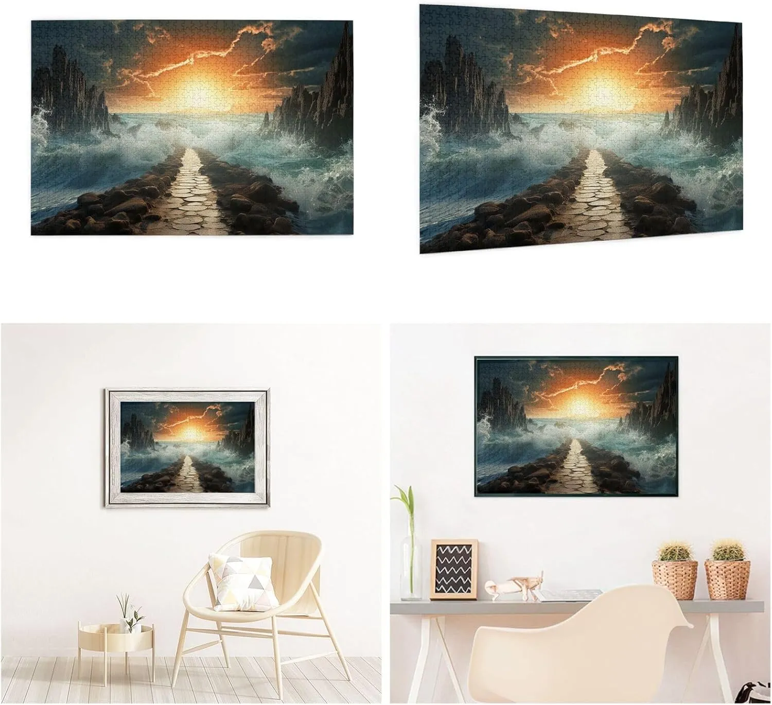 Divided Sea Pathway Puzzles 1000 Pieces Personalized Jigsaw Puzzles Photos Puzzle for Adults Challenging Picture Puzzle with Storage Bag Puzzles for Men Women Home Decor (29.5" x 19.7")