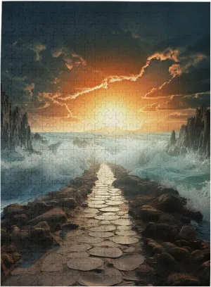 Divided Sea Pathway Puzzles 500 Pieces Personalized Jigsaw Puzzles Photos Puzzle for Adults Challenging Picture Puzzle with Storage Bag Puzzles for Men Women Home Decor (20.4" x 15")