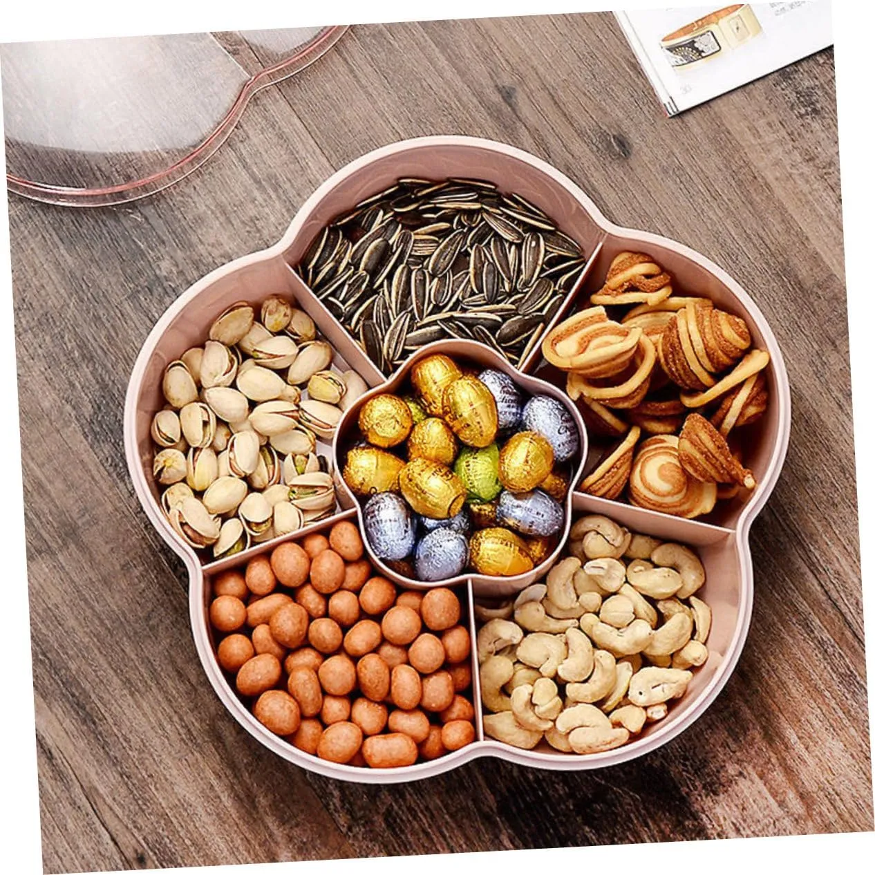 Divided Serving Tray Lid Single-layer Candy Plate Pp Material Compact and Easy to Use for Snacks