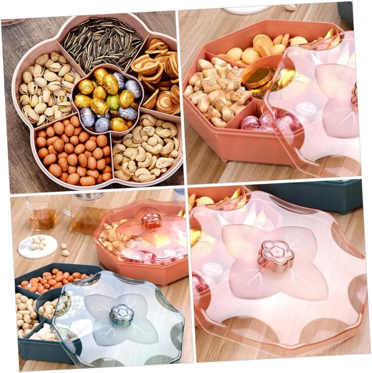 Divided Serving Tray Lid Single-layer Candy Plate Pp Material Compact and Easy to Use for Snacks