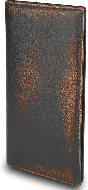 DK86 Long Wallet For Men Full Grain Leather with Hand Burnished Rfid Blocking Rodeo Wallet Bifold Wallet