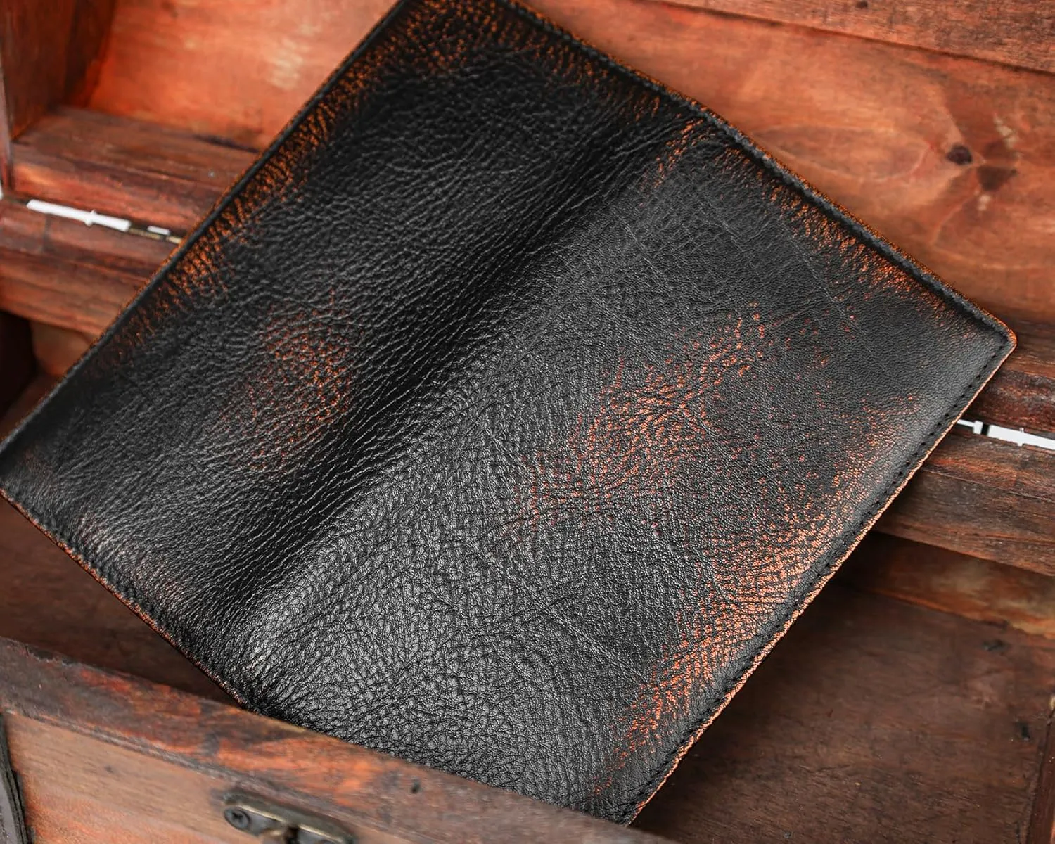 DK86 Long Wallet For Men Full Grain Leather with Hand Burnished Rfid Blocking Rodeo Wallet Bifold Wallet