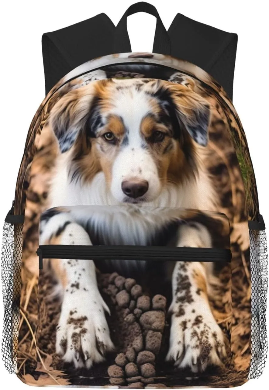 Dog Bones Paw Prints Laptop Backpack,Bookbag for College Work Travel Security Classical Basic Travel Backpack