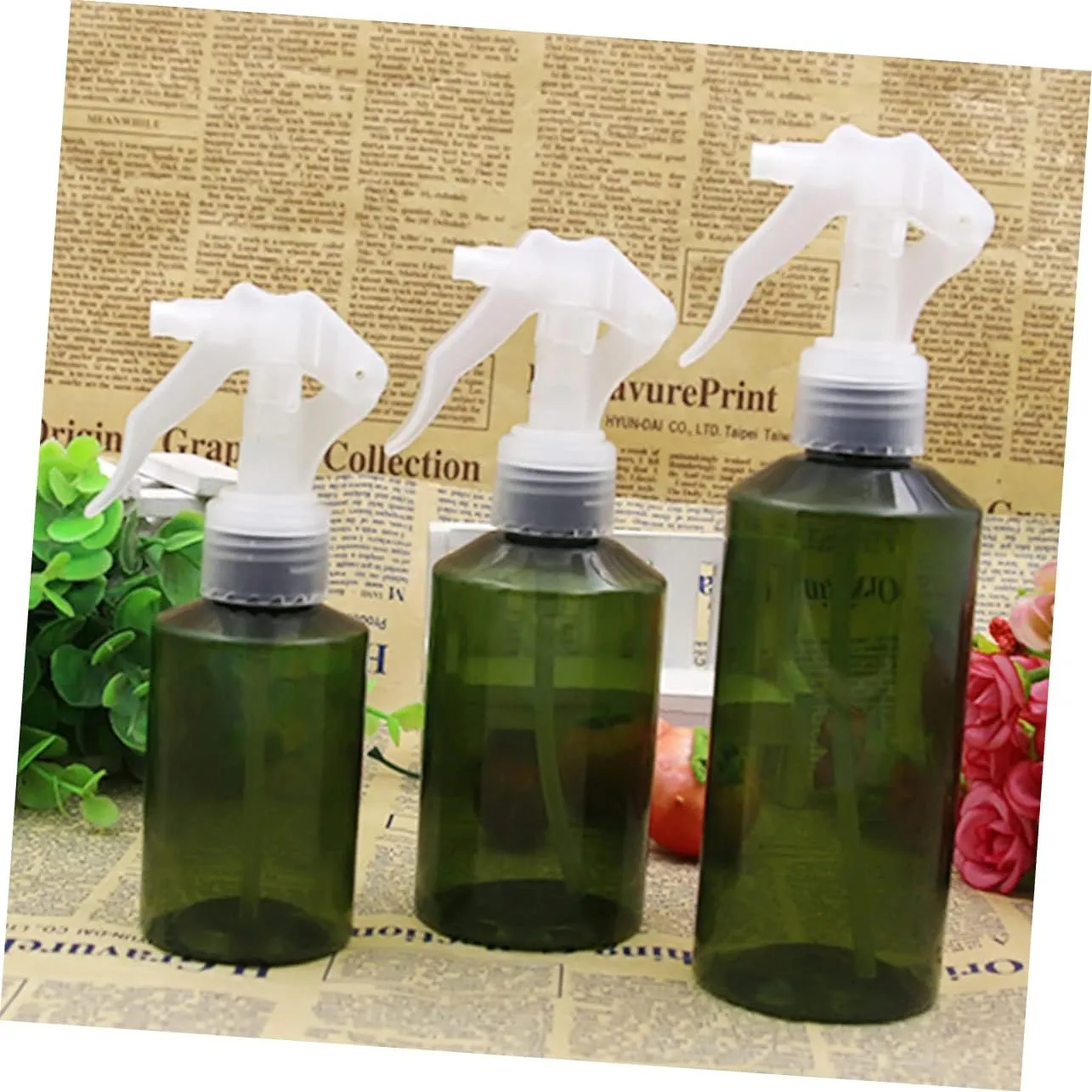 DOITOOL 10pcs One-hand Pressure Sprayer Set Lightweight Green Fine Mist Dispenser for Refillable Storage of Cosmetic Liquids and Water Portable and Easy to Use