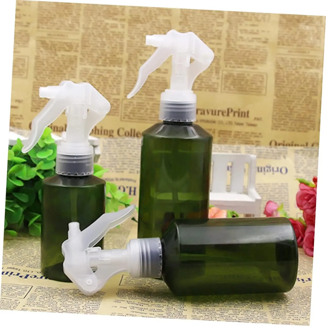 DOITOOL 10pcs One-hand Pressure Sprayer Set Lightweight Green Fine Mist Dispenser for Refillable Storage of Cosmetic Liquids and Water Portable and Easy to Use