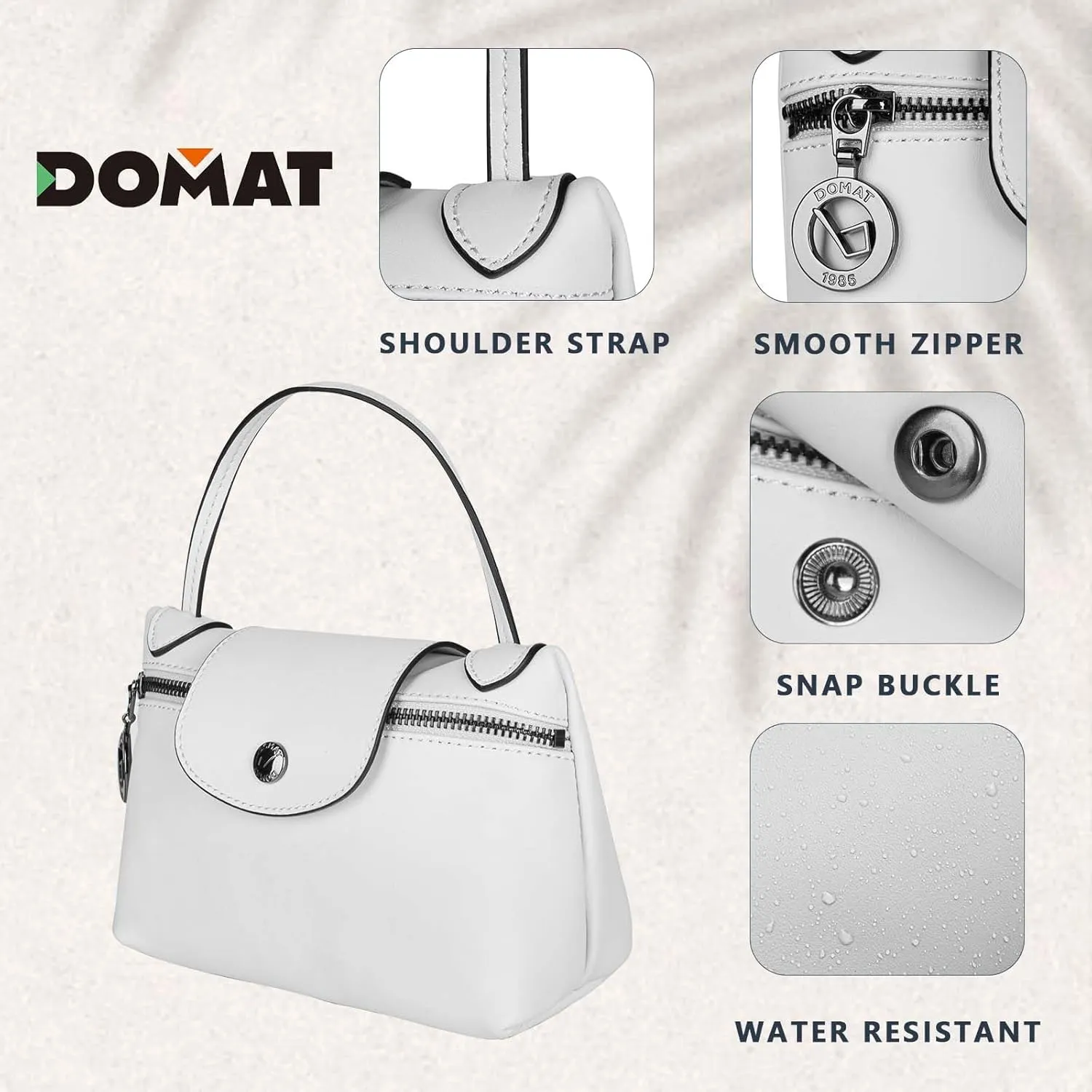 DOMAT Lightweight Crossbody Purses For Women Cute Leather Handbags With Sling Strap Shoulder Bags For Daily Use