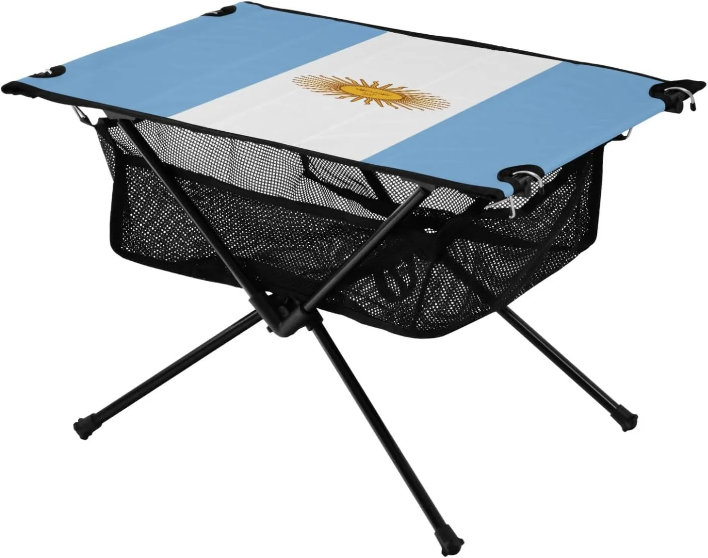 DOMIKING Argentina Flag Portable Camping Table Folding Picnic Tables with Carrying Storage Bag Beach Table for Cooking Fishing Hiking 23.6 * 15.6 * 15 in