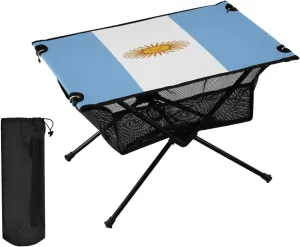 DOMIKING Argentina Flag Portable Camping Table Folding Picnic Tables with Carrying Storage Bag Beach Table for Cooking Fishing Hiking 23.6 * 15.6 * 15 in