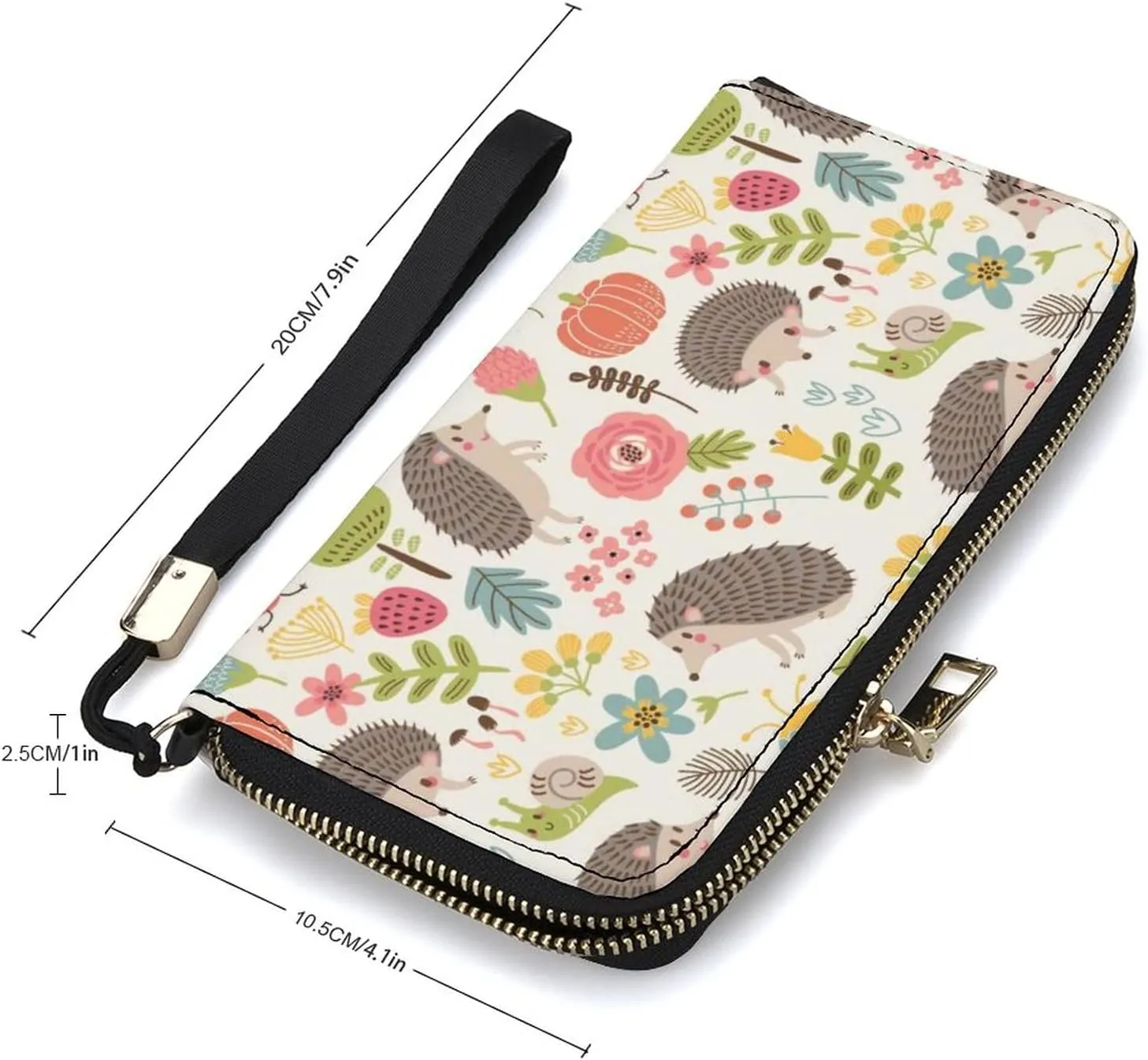 Donnapink Long Clutch Wallet, Long Handbag with Wristlet Strap, PU Leather Zip Purse