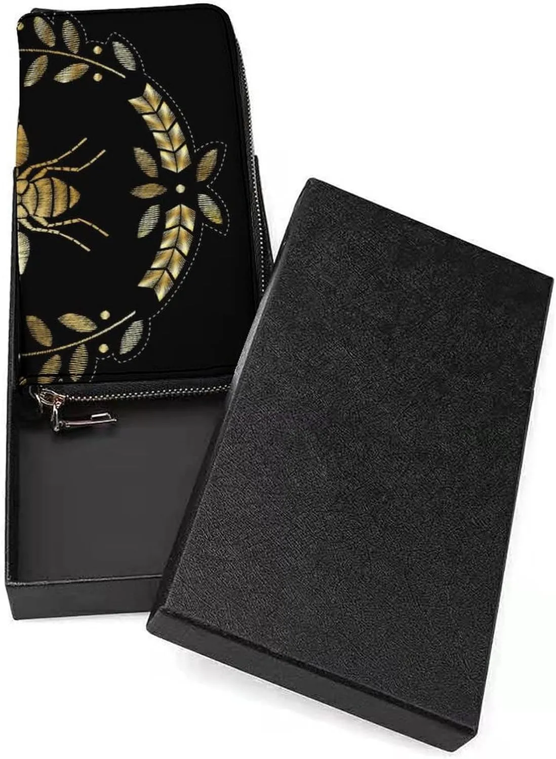 Donnapink Long Clutch Wallet, Long Handbag with Wristlet Strap, PU Leather Zip Purse