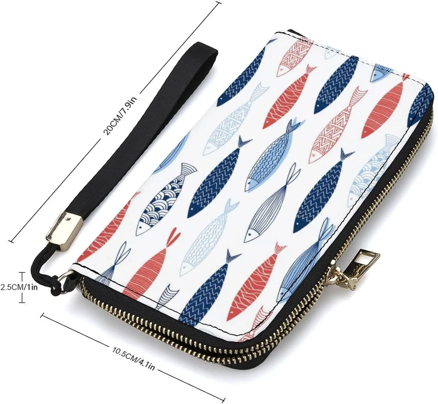 Donnapink Long Clutch Wallet, Long Handbag with Wristlet Strap, PU Leather Zip Purse