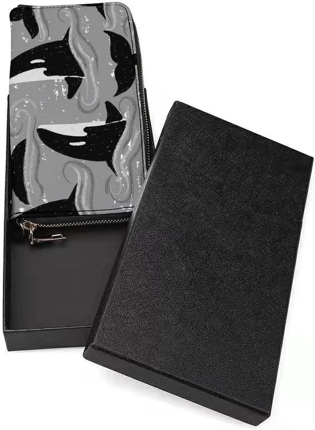 Donnapink Long Clutch Wallet, Long Handbag with Wristlet Strap, PU Leather Zip Purse