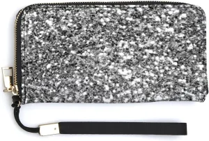 Donnapink Long Clutch Wallet, Long Handbag with Wristlet Strap, PU Leather Zip Purse