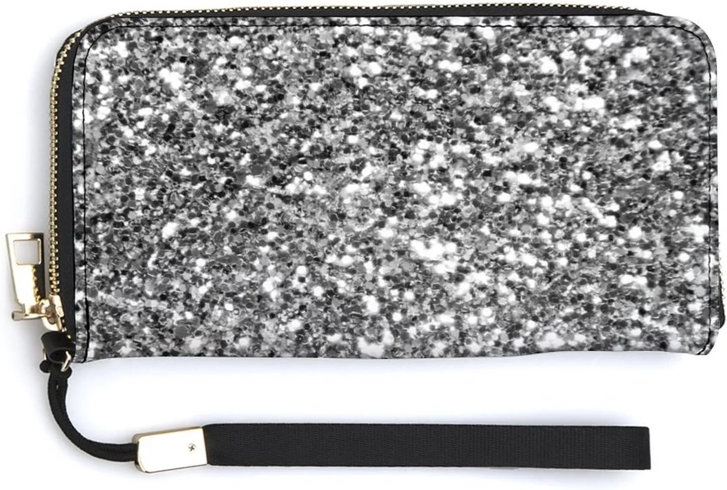 Donnapink Long Clutch Wallet, Long Handbag with Wristlet Strap, PU Leather Zip Purse