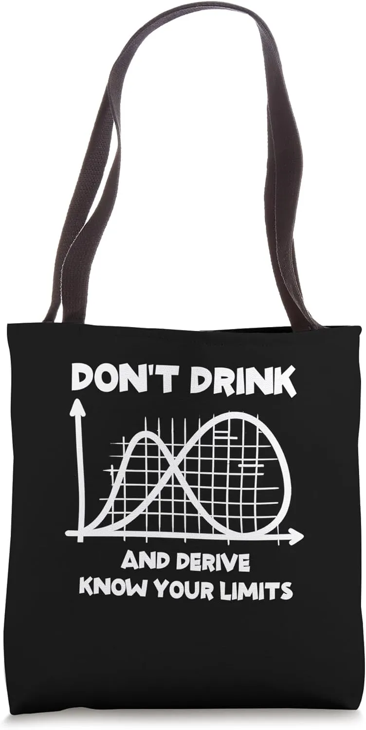 Dont Drink And Derive Know Your Limits Calculus Math Student Tote Bag