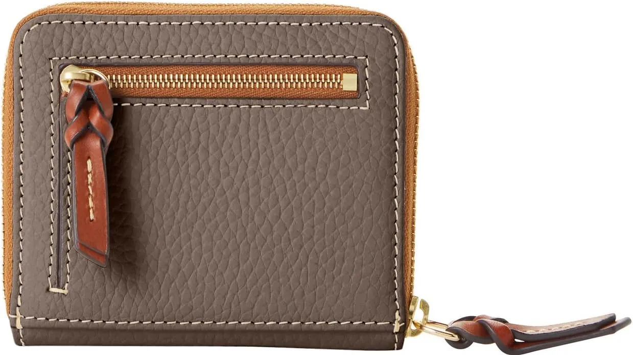 Dooney & Bourke Wallet, Pebble Grain Small Zip Around Wallet - Elephant