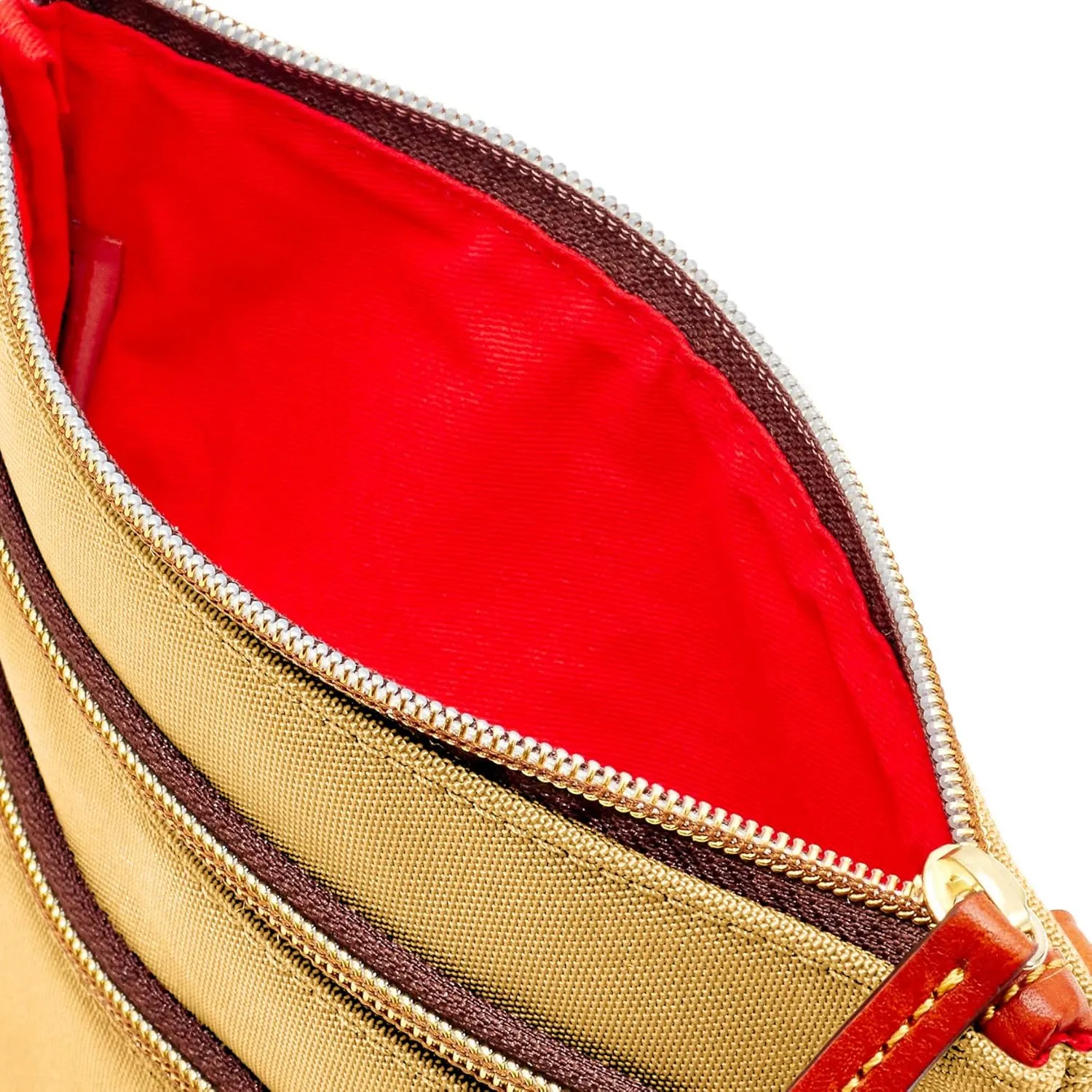 Dooney & Bourke Women's North South Triple Zip Crossbody in Lightweight Nylon, Handbag with Adjustable Shoulder Strap