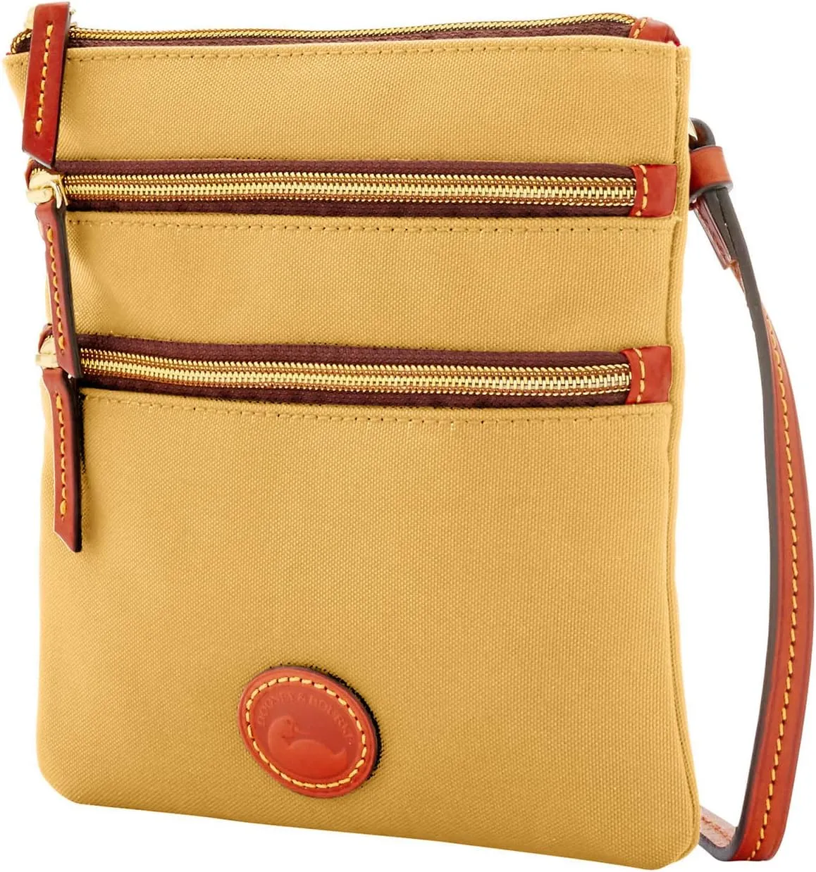 Dooney & Bourke Women's North South Triple Zip Crossbody in Lightweight Nylon, Handbag with Adjustable Shoulder Strap