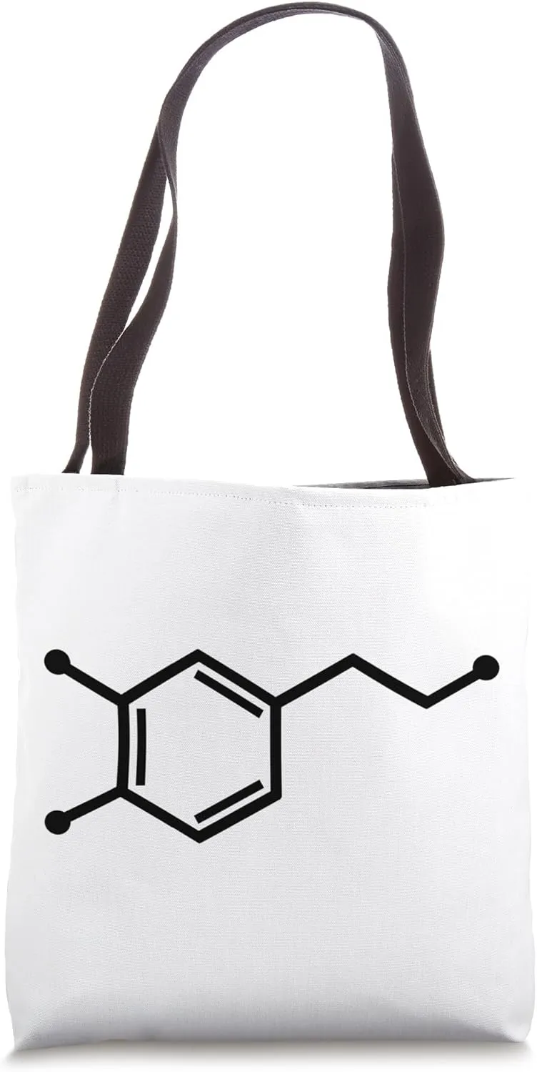 Dopamine Equals Happiness Dopamine Molecule Science Chemist Tote Bag