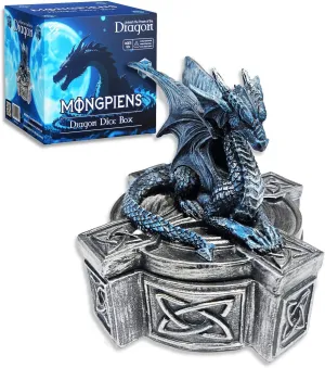 Dragon Storage Box – Compact Holder for DND and RPG Accessories, Fantasy Dragon-Themed Case (Blue)