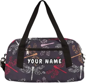 Dragonflies Personalized Kids Duffel Bag for Girls Boys, Dragonfly Debris Custom Dance Bag Overnight Small Duffel Bag Carry On Weekend Sports Travel Bag for School Practice Gymnastics Ballet