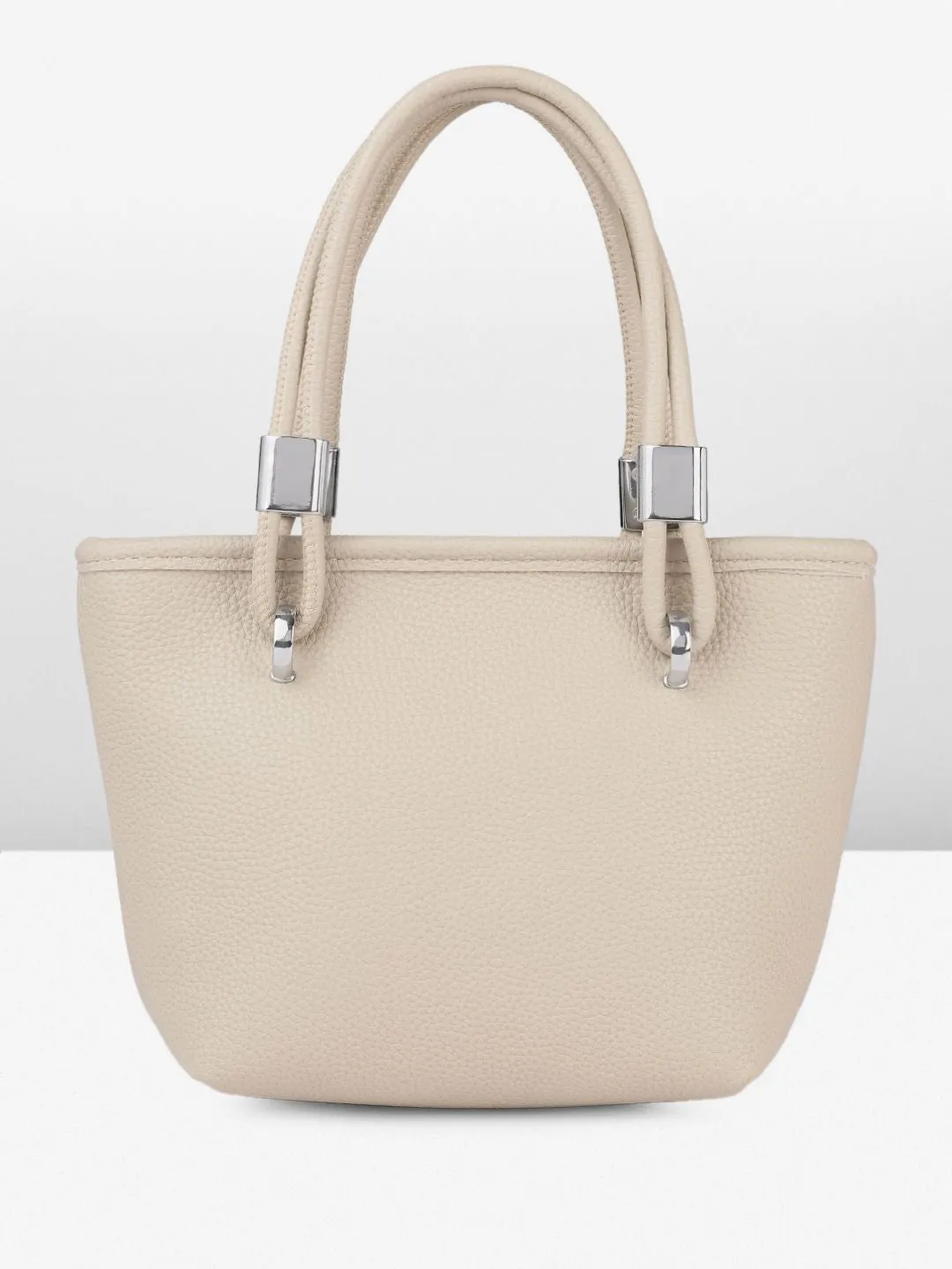 DressBerry Textured Structured Handheld Bag With Embellished