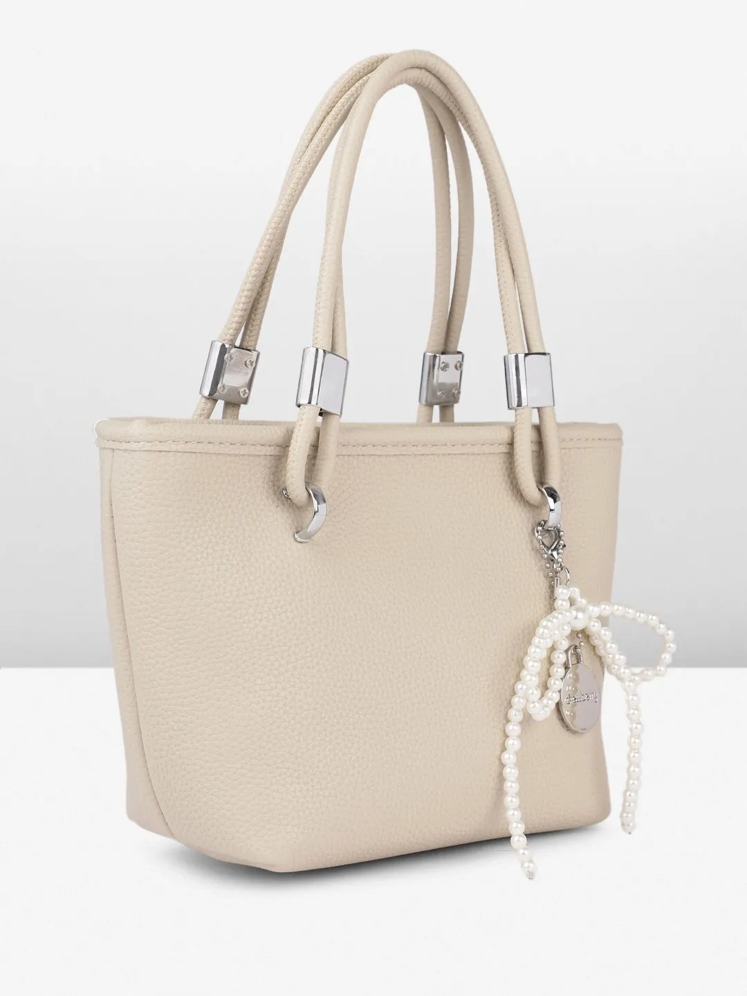 DressBerry Textured Structured Handheld Bag With Embellished