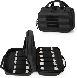 DSLEAF Tactical Gun Bag Holds 12x Magsand 2 Pistols, Gun Pouch with Molle System Fits Most Single/Double Stack Magazines
