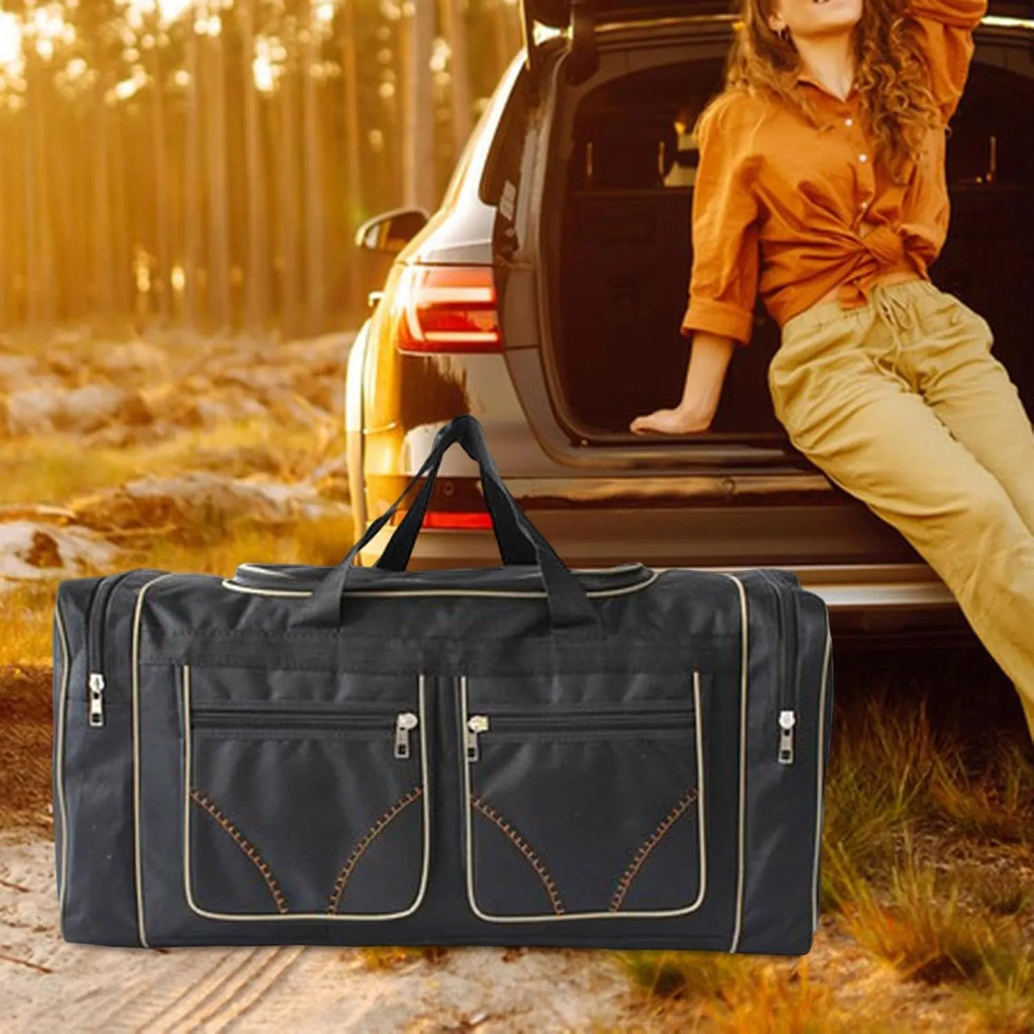 Duffel Tote Bag for Outdoor Exploration, Black