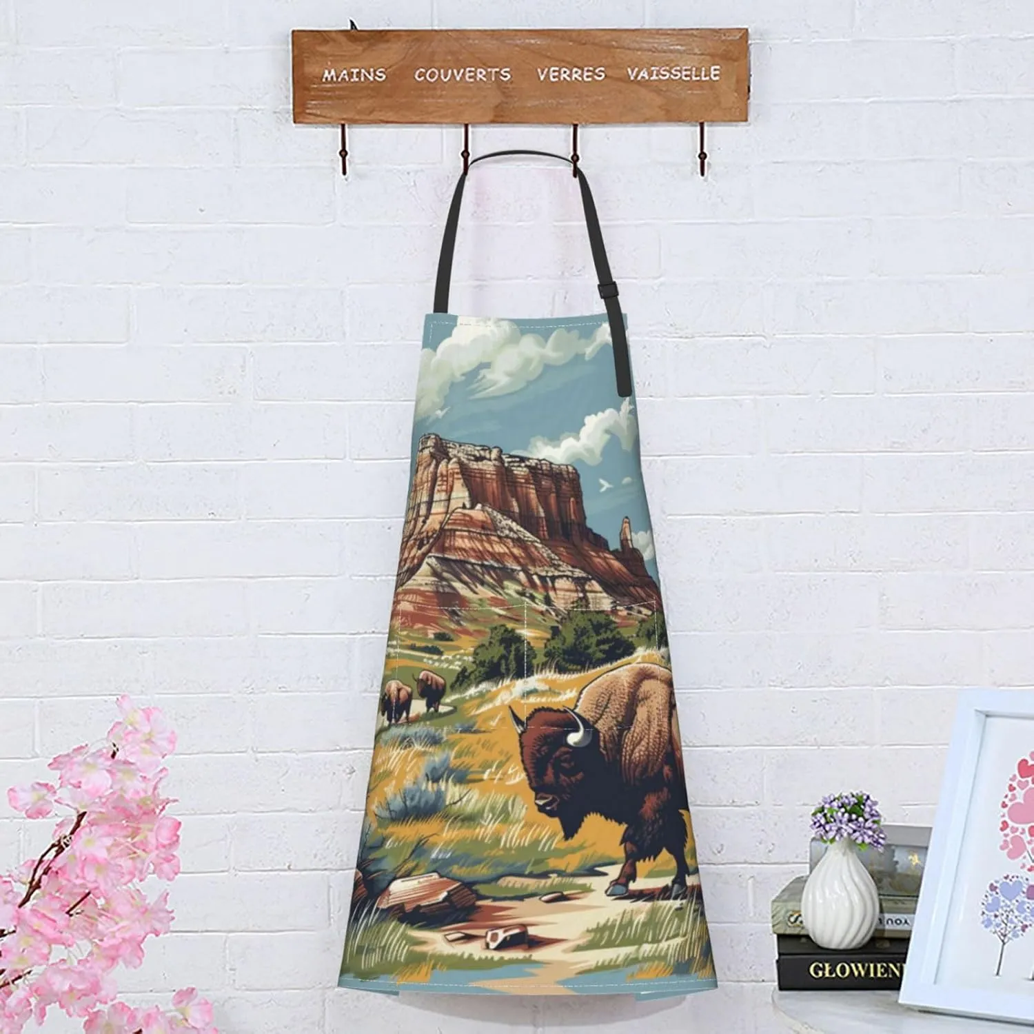 Dujiea Apron For Women Men With 2 Pockets, Unisex Bib Apron With Adjustable Neck For Kitchen Chef Cooking Garden Decor Apron