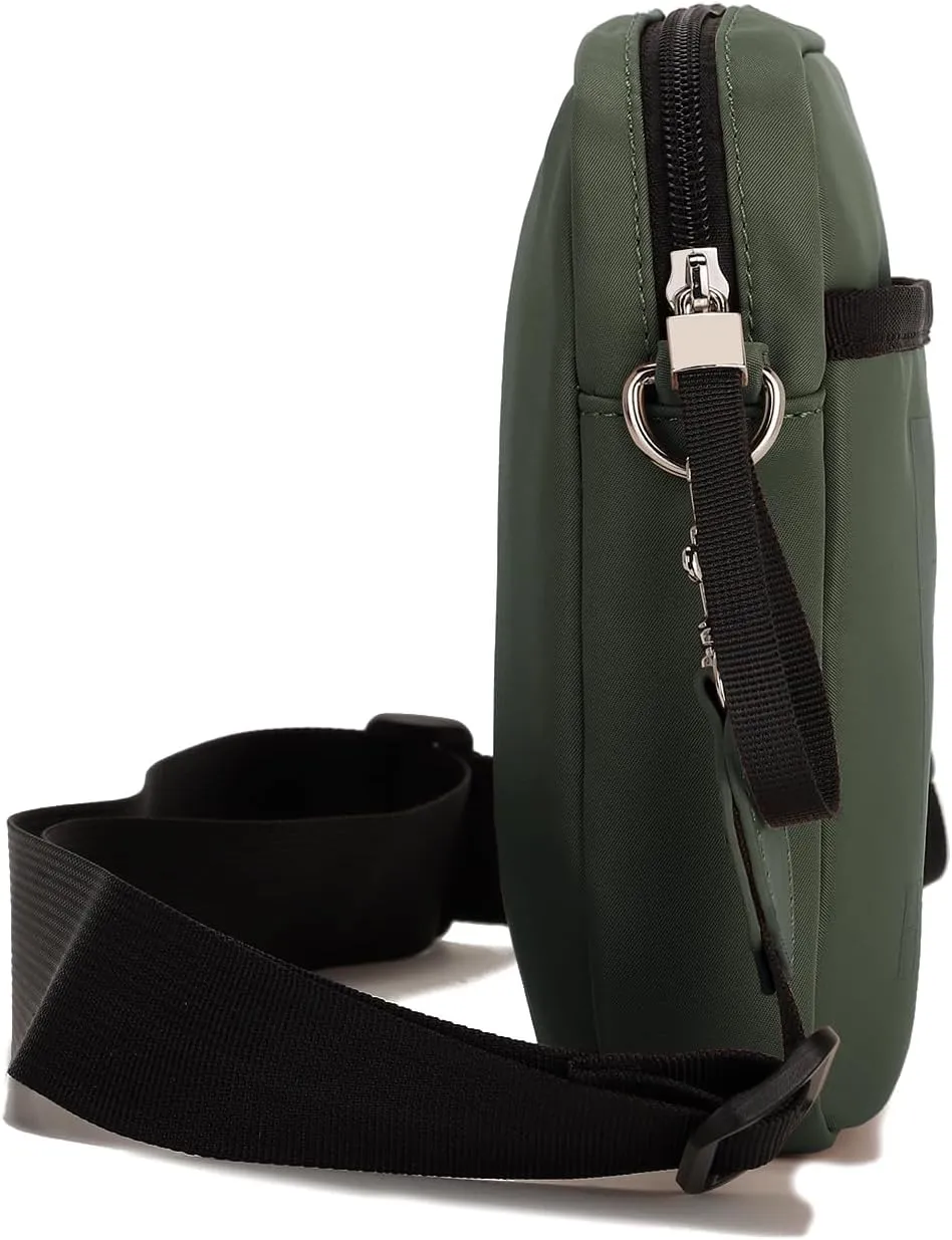 E Lightweight Unisex Crossbody Bag with Wristlet and Adjustable Shoulder Strap