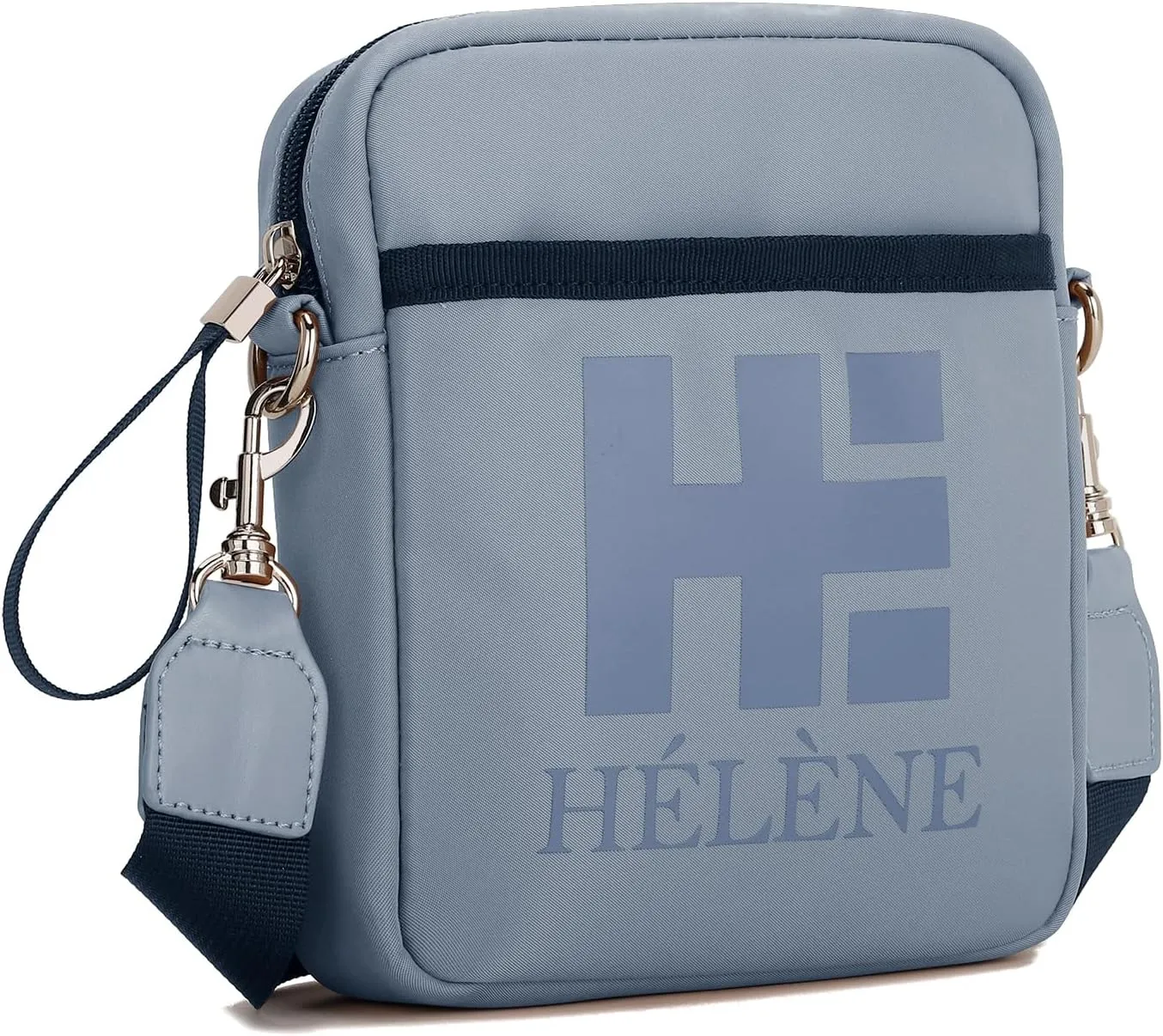 E Lightweight Unisex Crossbody Bag with Wristlet and Adjustable Shoulder Strap