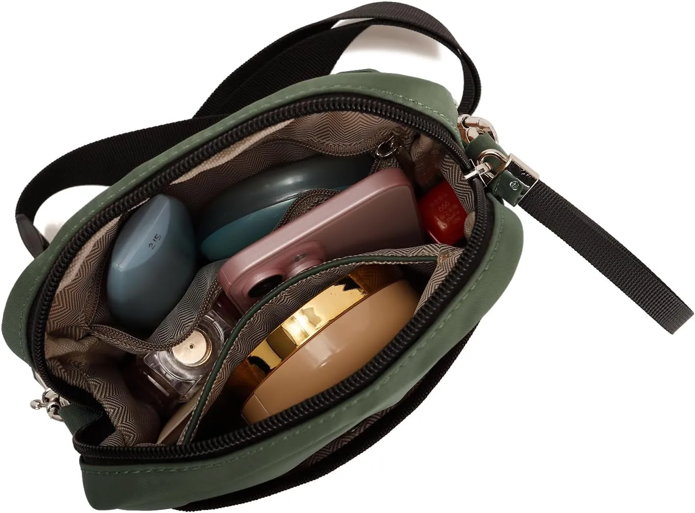 E Lightweight Unisex Crossbody Bag with Wristlet and Adjustable Shoulder Strap