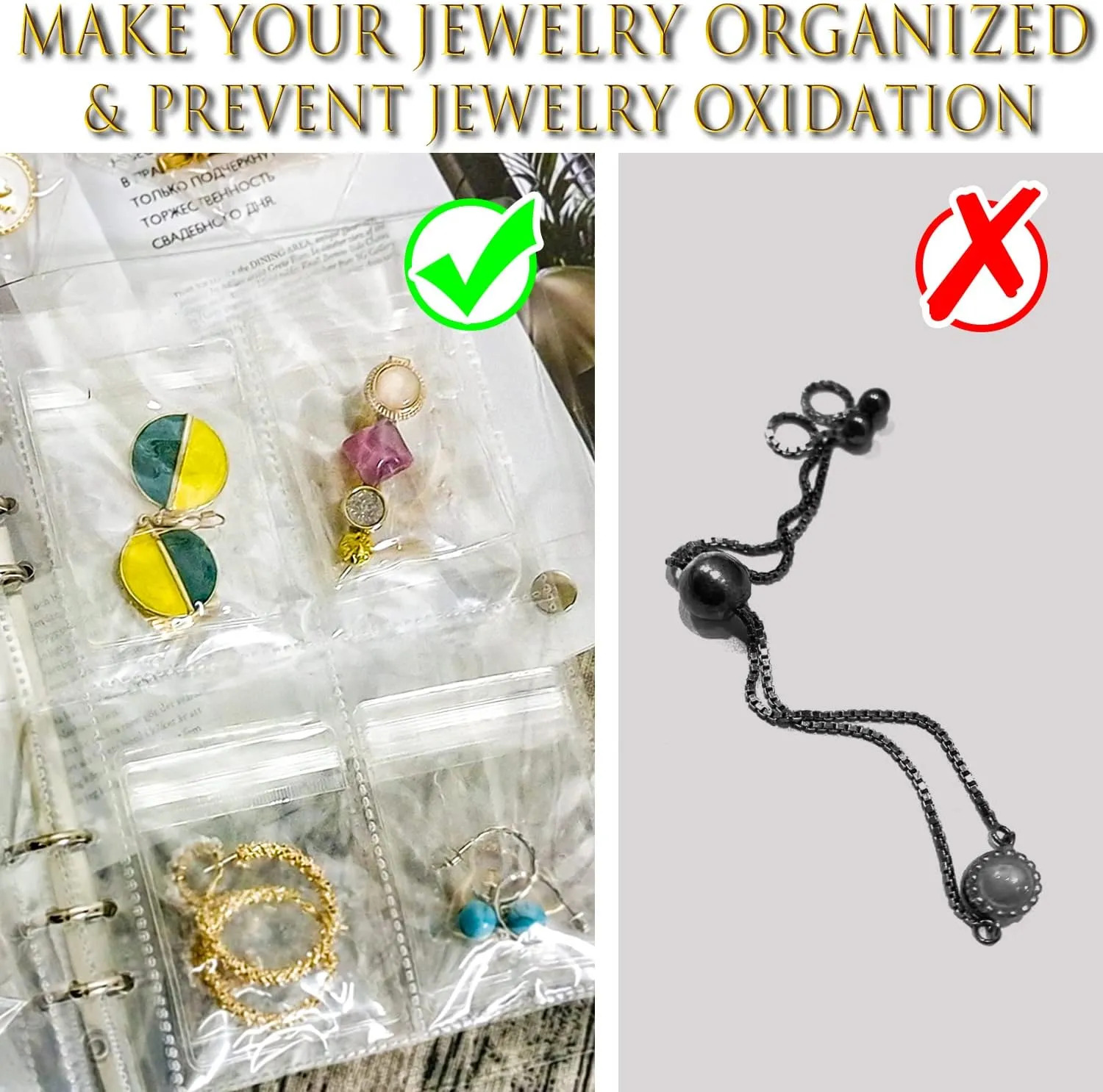 Earring Organizer Case Travel Jewelry Organizer Transparent Jewelry Storage Book for Necklace Bracelet Ring Holder with Small Clear Zippered Pouch