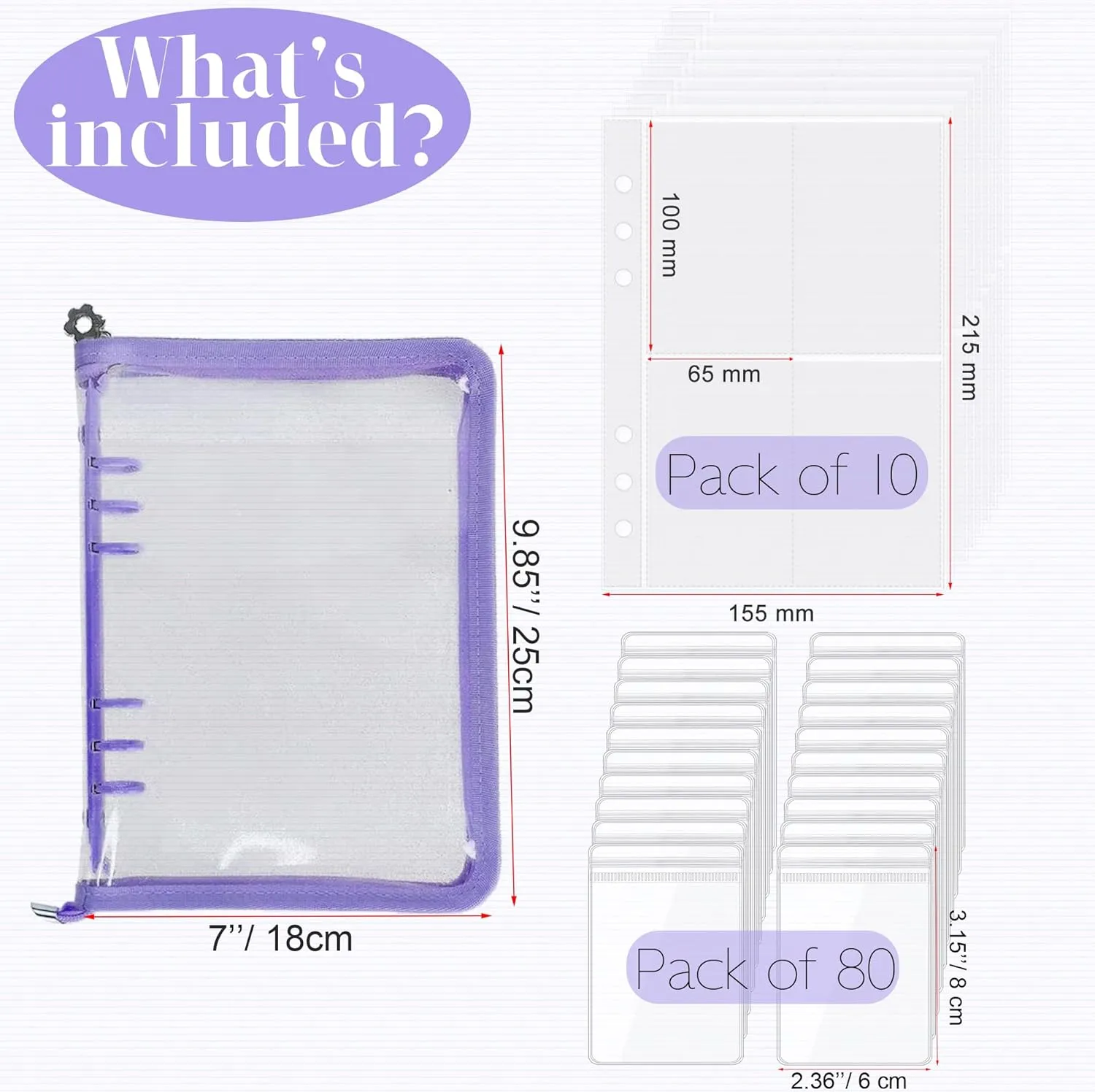 Earring Organizer Case Travel Jewelry Organizer Transparent Jewelry Storage Book for Necklace Bracelet Ring Holder with Small Clear Zippered Pouch