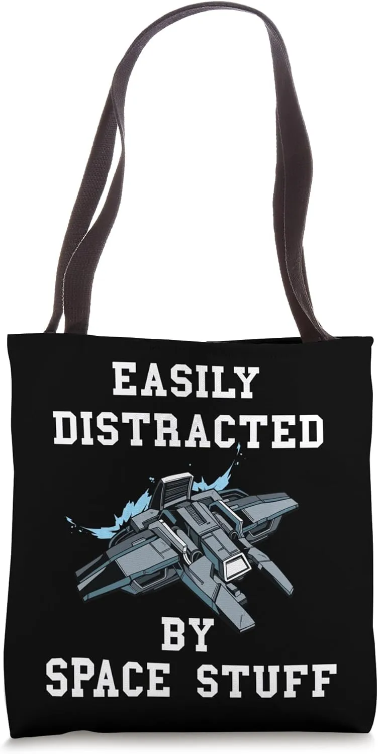 Easily Distracted By Space Stuff Aerospace Engineer Aircraft Tote Bag