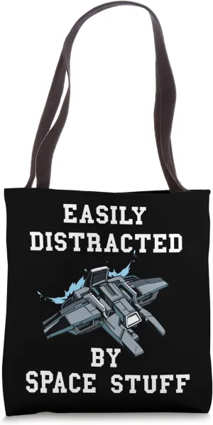 Easily Distracted By Space Stuff Aerospace Engineer Aircraft Tote Bag