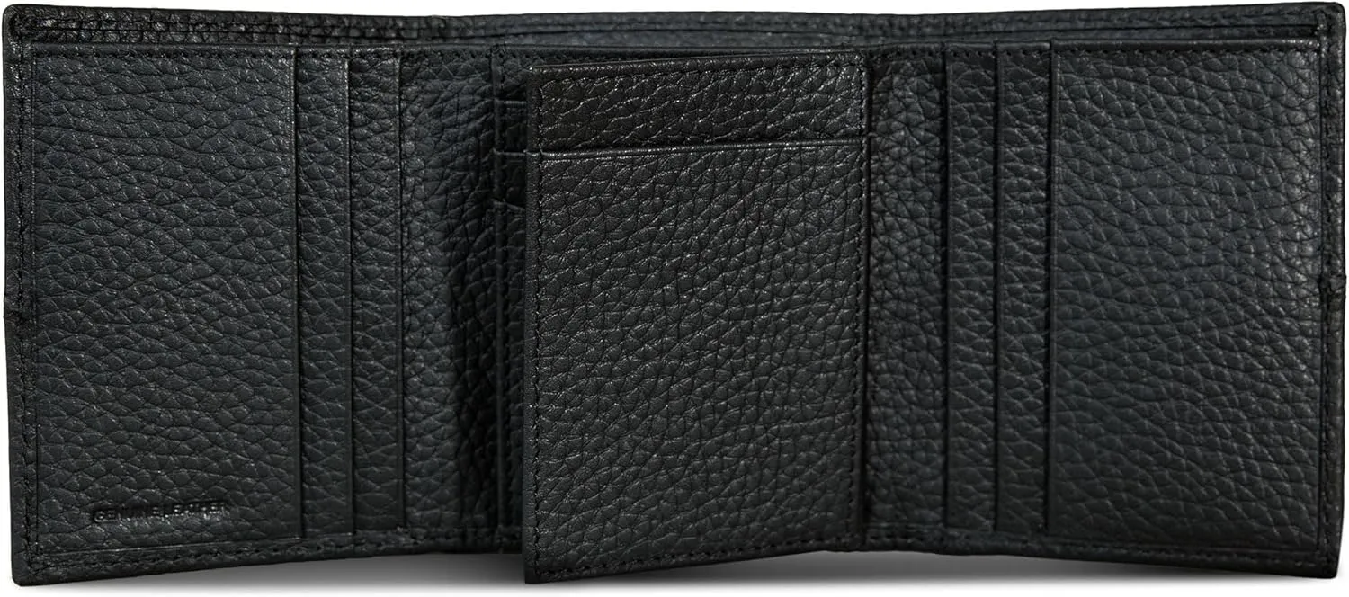 Eddie Bauer Men Signature Leather Trifold Wallet