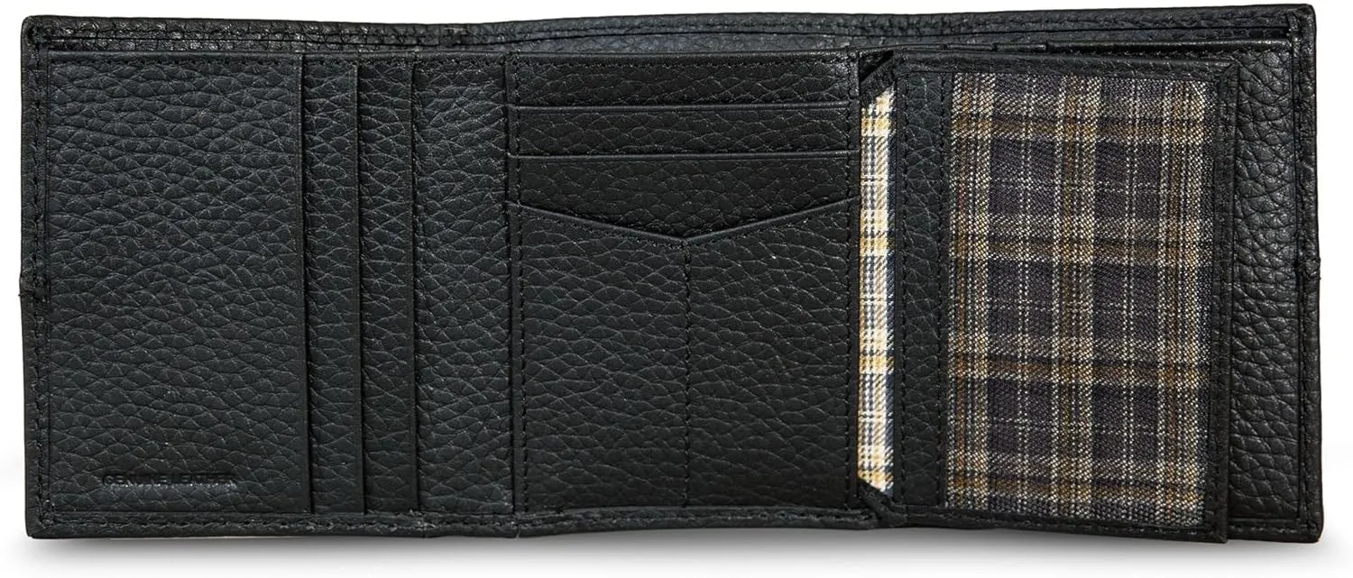 Eddie Bauer Men Signature Leather Trifold Wallet