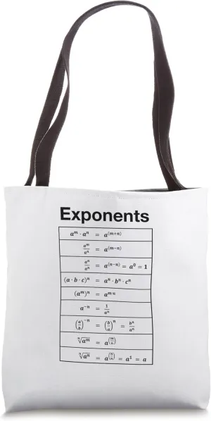 Educational Math Algebra Exponents Tote Bag
