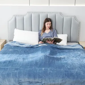 Electric Heated Blanket 62”x84” Twin Size, Soft Flannel with 6 Heating Settings 10 Hours Auto-Off, Fast-Heating, Machine Washable, Blue