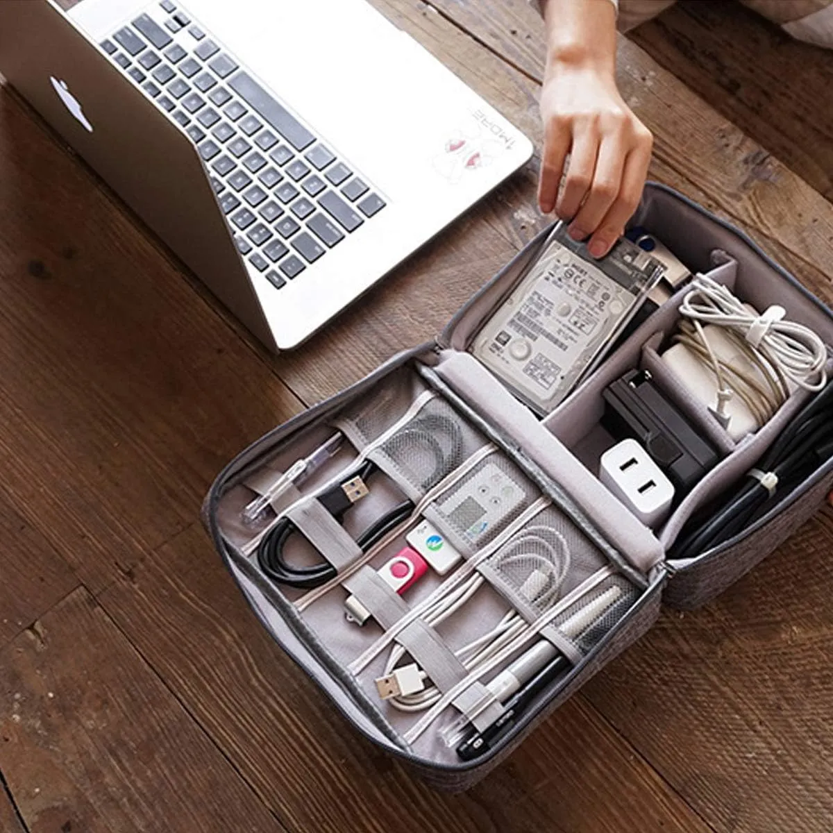 Electronic Accessories Cable Charger USB Storage Bag Case Organizer Box