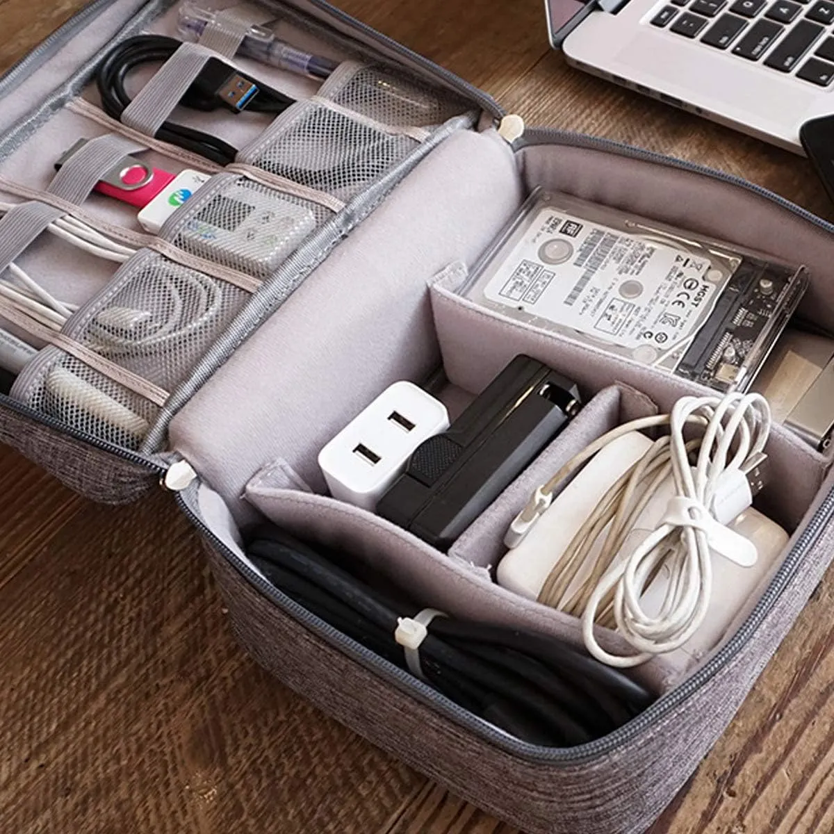 Electronic Accessories Cable Charger USB Storage Bag Case Organizer Box