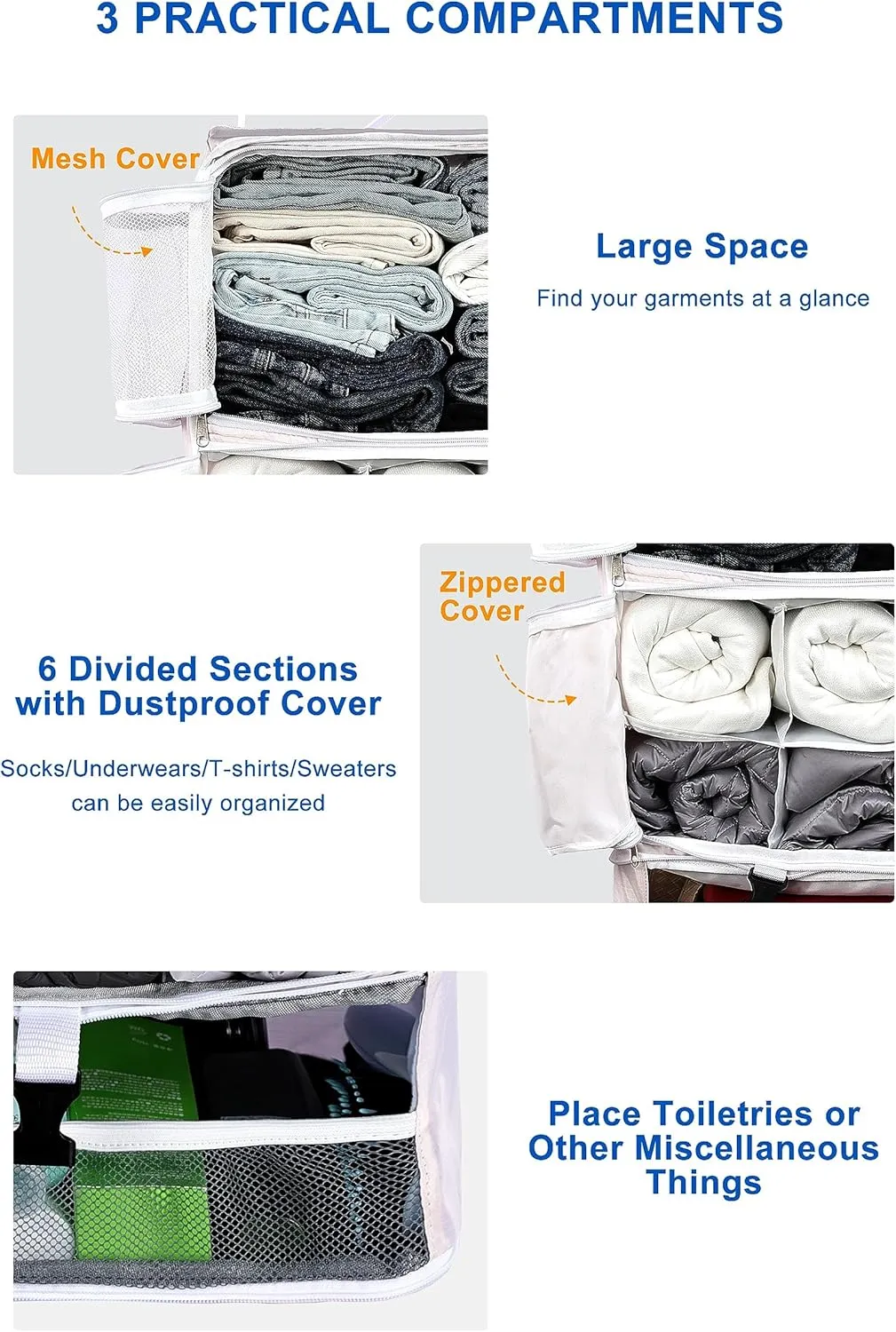 ELEZAY Hanging Packing Cubes Portable Closet 3-Shelf Travel Collapsible Compression Garment Organizer for Carry-on Luggage Suitcase Space Saver Bag XX-Large_No Side Pockets, Blush Pink
