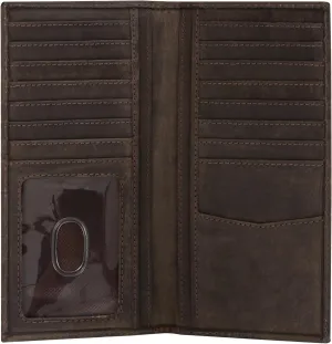 ELIZO Men's Genuine Leather Long Wallet - RFID Blocking Rodeo Checkbook Wallet | Slim Western Bifold Wallet with 16 Card Slots, ID Window | Top Grain Leather Cowboy Wallet