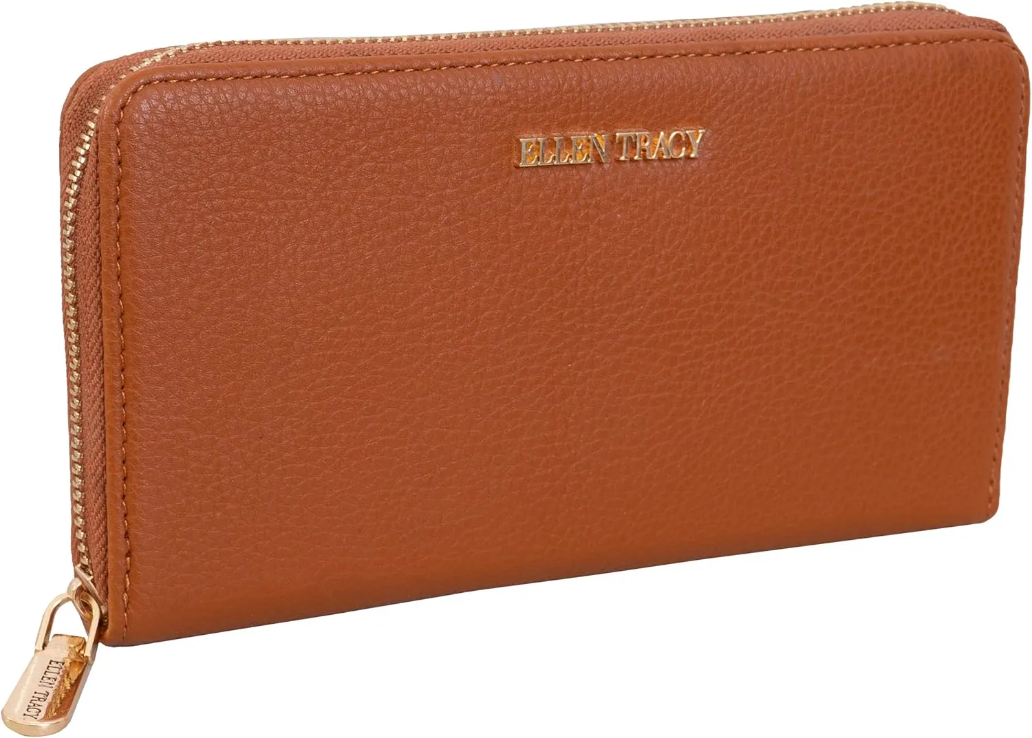 ELLEN TRACY Wallet, Key Fob, & ID Card Holder 3 Piece Gift Box Set (Cognac)